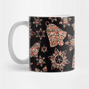 Tartan Glitter Christmas Bells Pattern Mug